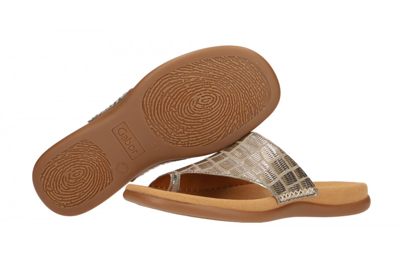 Gabor Zehentrenner Pantolette grau silber