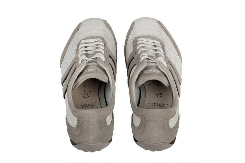 Geox Respira Bis weiß beige blau Herren Sneaker