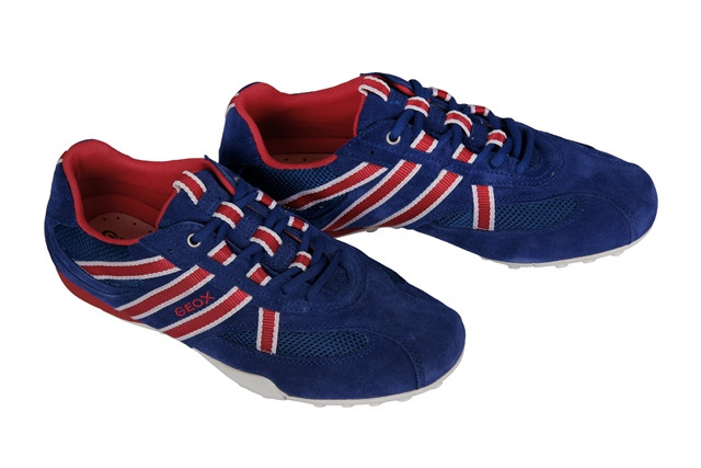 Geox Snake S Schuhe blau rot Velour Sneakers