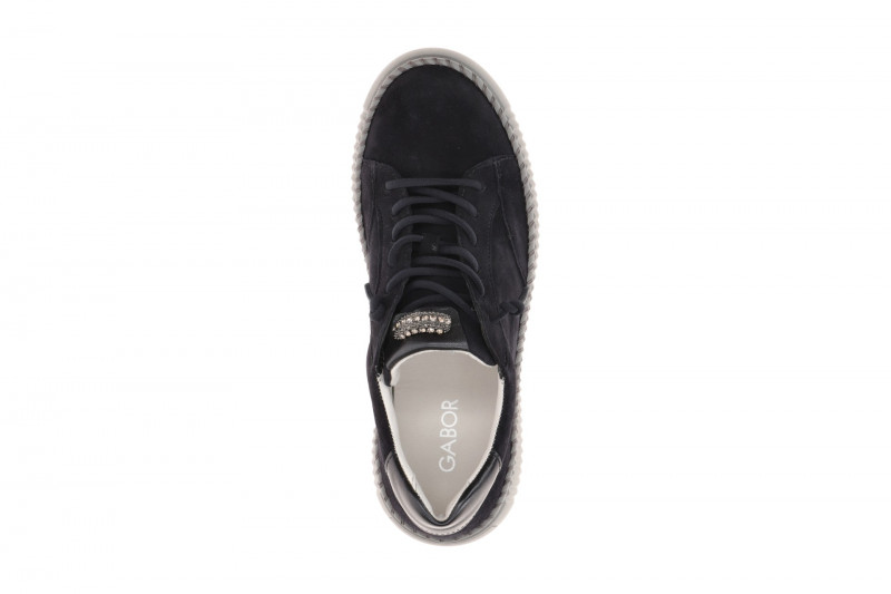 Gabor Schuhe blau Plateau Sneakers Strass-Schmuck 73.243.16