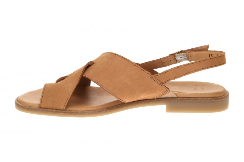 Paul Green Zehentrenner Sandalen hellbraun Kreuz-Riemchen 6216