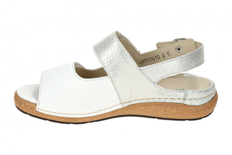Waldläufer Heliett Sandale weiß silber K-Weite Glitzer 681003