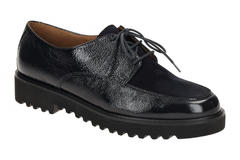 Paul Green Schuhe dunkelblau Mokassin Lack Samt 2688
