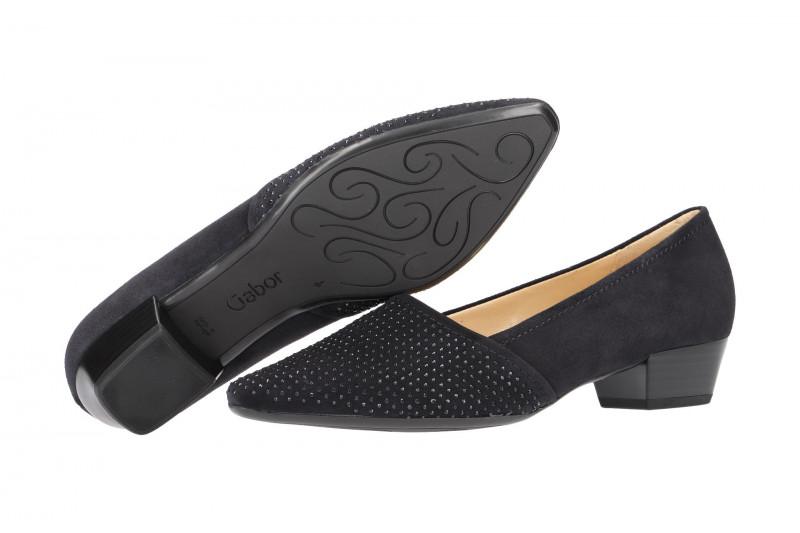 Gabor Pumps blau pazifik Samt 25.134.16