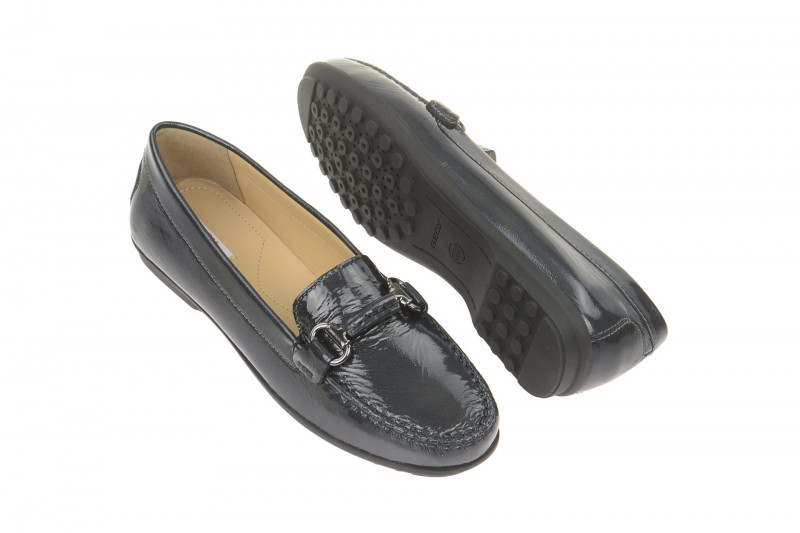 Geox Respira Elidia B Damen Slippers in dunkelblau Lackleder