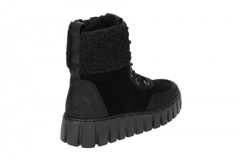 Gabor Comfort Boots schwarz Stiefelette Fell-Kragen 56.485.67