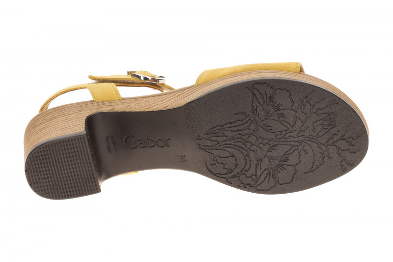 Gabor Plateau Sandalette gelb Velour 82.071.32