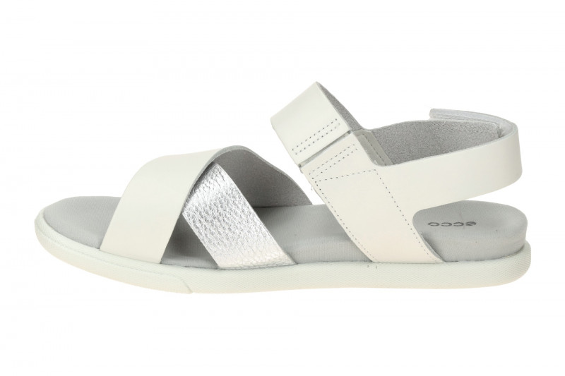 Ecco Samara Sandalen weiß silber Kreuzriemen 220103