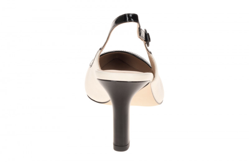 Peter Kaiser Sling Pumps weiß schwarz Lack 79640