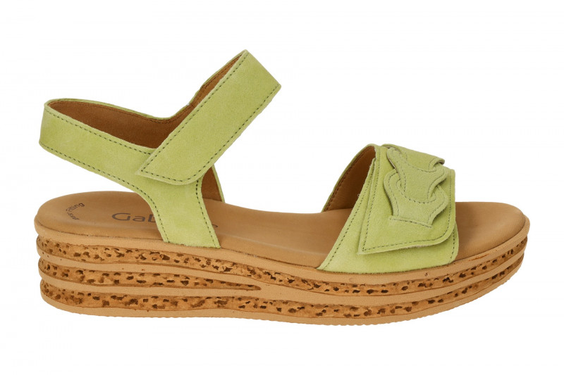 Gabor Fashion Plateau Sandalen grün limette Samt 44.553.11