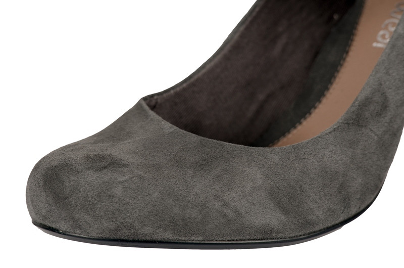 Clarks Deva Dolly Riemchen Pumps grau Velourleder