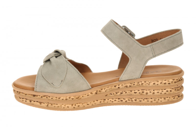 Gabor Plateau Sandalen grün Velour 84.553.11