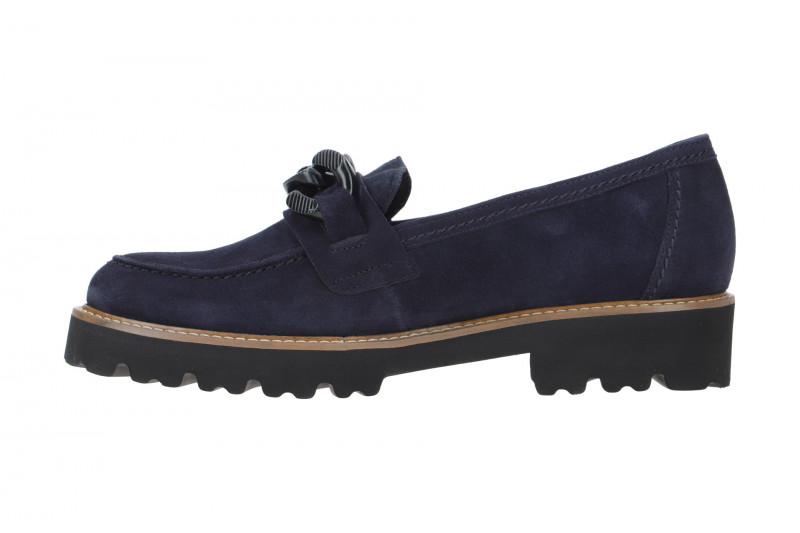 Gabor Fashion Schuhe Slipper blau Velour 75.240.36