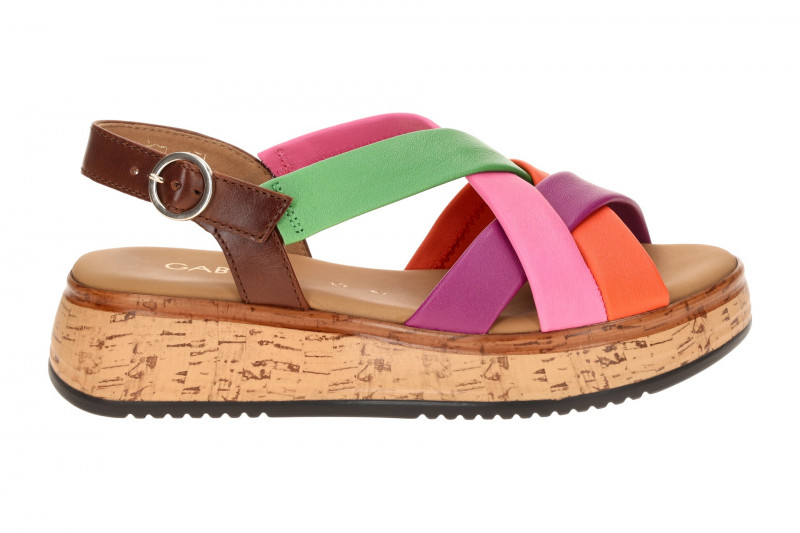 Gabor bunte Plateau Sandale orange lila pink grün mix 82.743.25