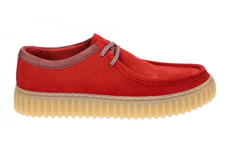 Clarks Torhill Lo Schuhe rot Velour Herren 26187379