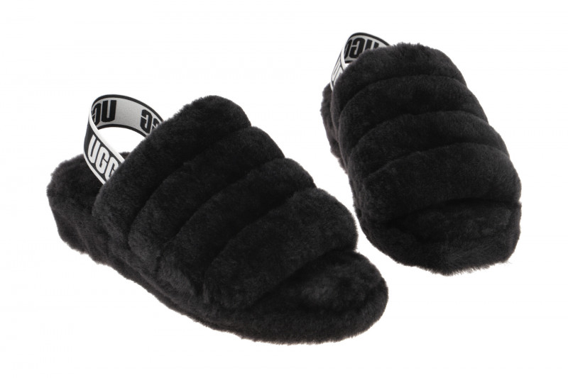 UGG Fluff Yeah Slide Hausschuhe schwarz