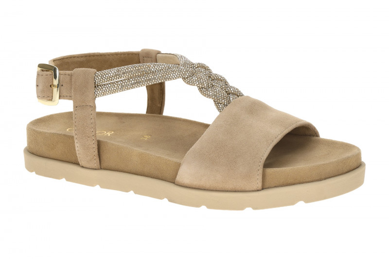 Gabor T-Steg Sandale beige gold Strass 84.601.14