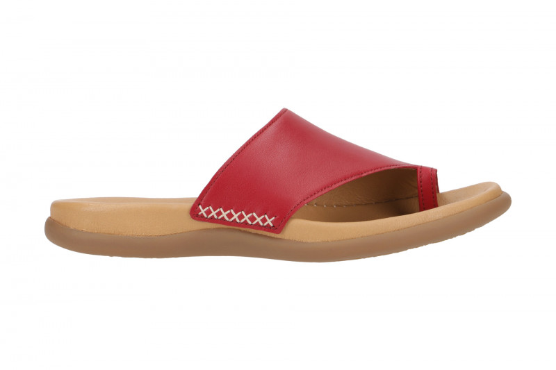 Gabor Zehentrenner Pantolette rot Nappa Lederfußbett