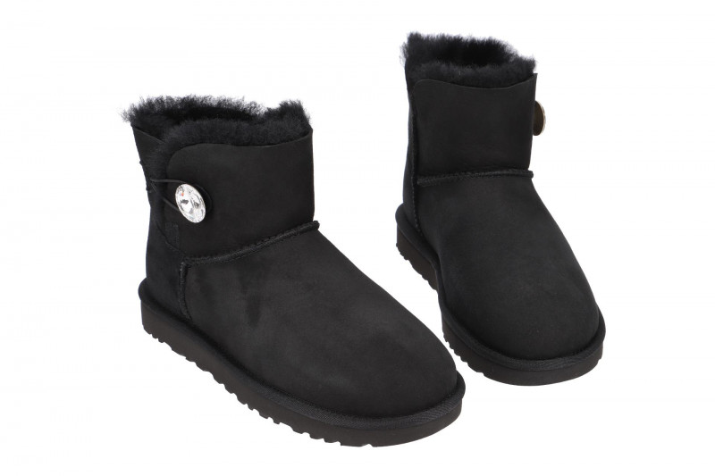 UGG Mini Bailey Button Bling Stiefel schwarz
