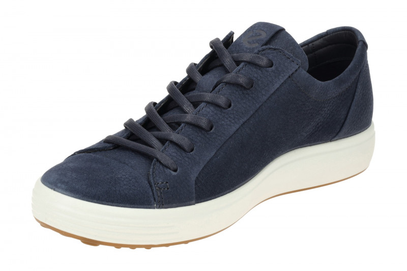 Ecco Soft 7 Schuhe dunkelblau Nubuck Sneaker 470364