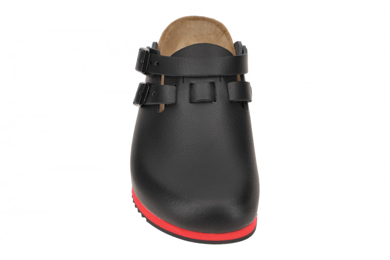 Birkenstock Kay Pantolette Clogs schwarz rot Schmal-Weit 582636