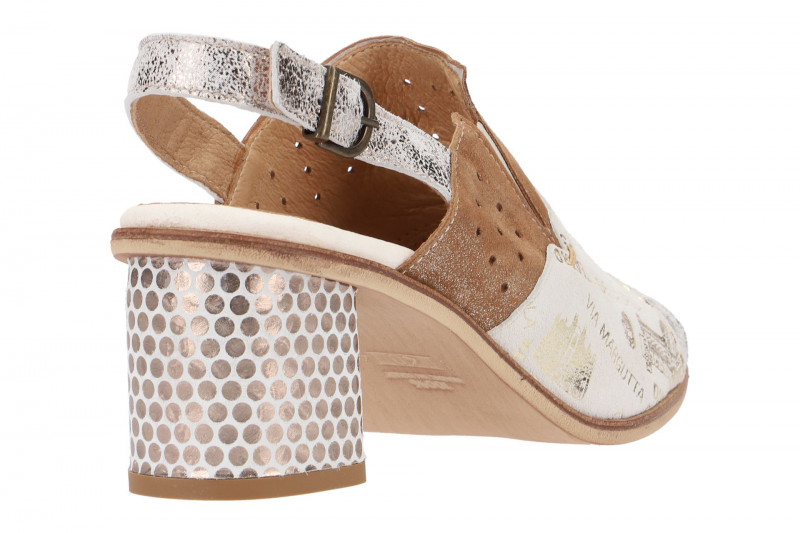 Charme Sandale weiß braun 0482R - Gr 40