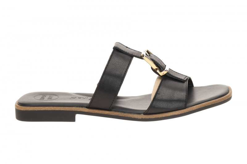 Paul Green Pantolette schwarz Schnallen-T-Steg 6188