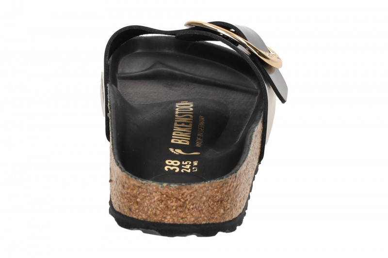 Birkenstock Madrid Big Buckle Pantolette schwarz Lack SCHMAL 1022650