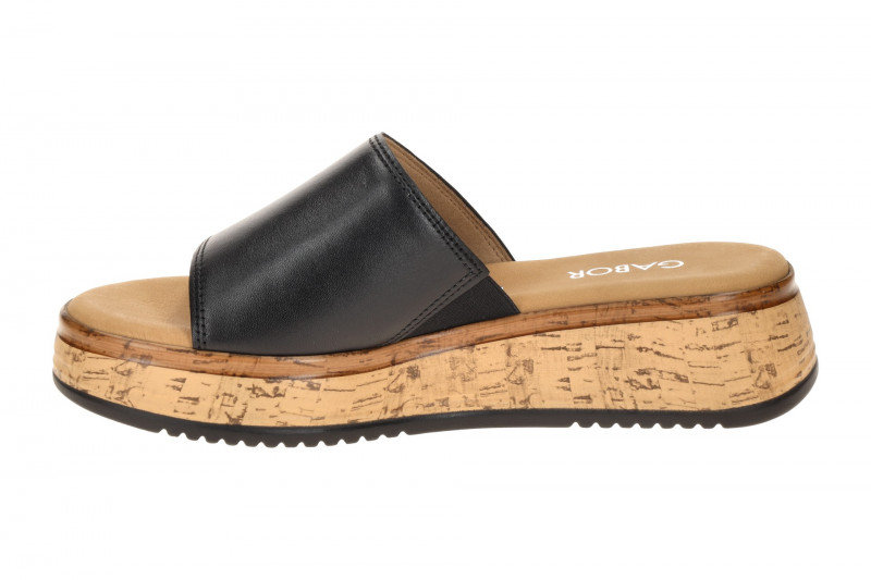 Gabor Plateau Pantolette schwarz Kork 82.740.57