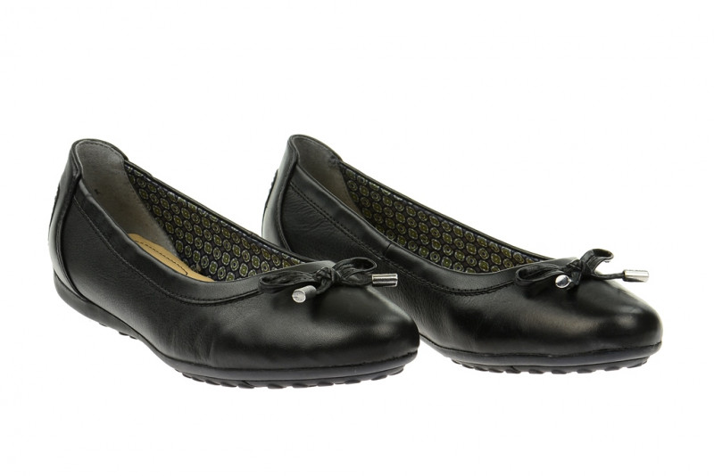 Geox Piuma Ballerina schwarz Glattleder
