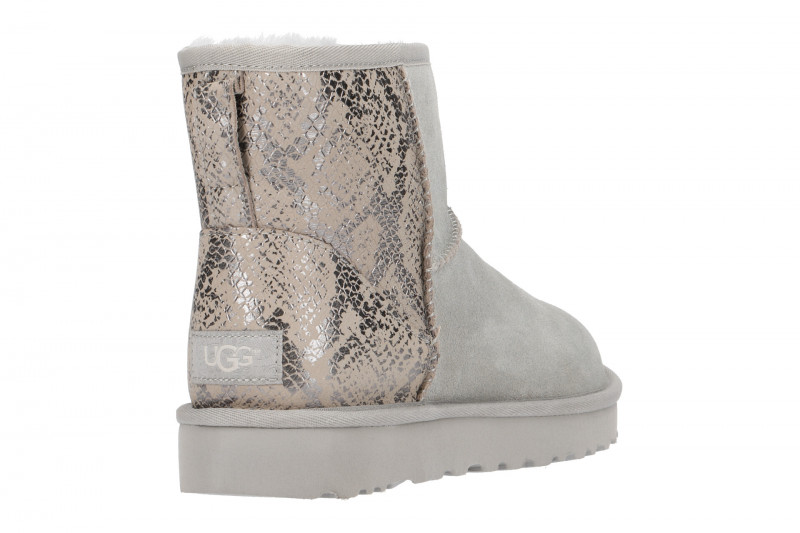 UGG Stiefel grau silber Classic Mini Metallic Snake