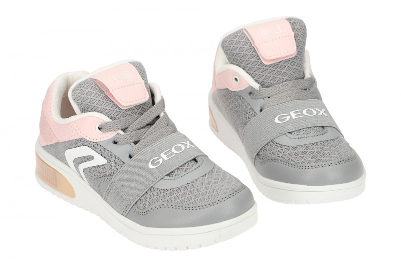 Geox XLED Girl Kinderschuhe grau rosa J928DA