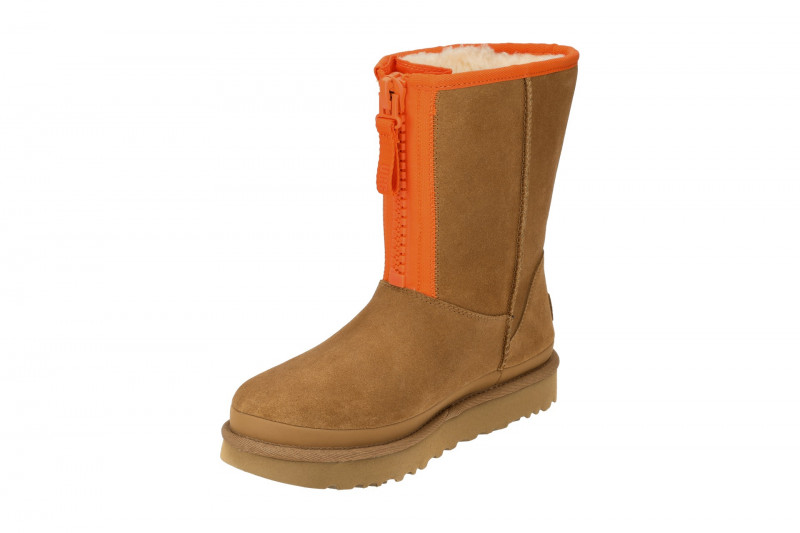 UGG CLASSIC SHORT ZIPPER TAPE LOGO Stiefel braun orange 1144035