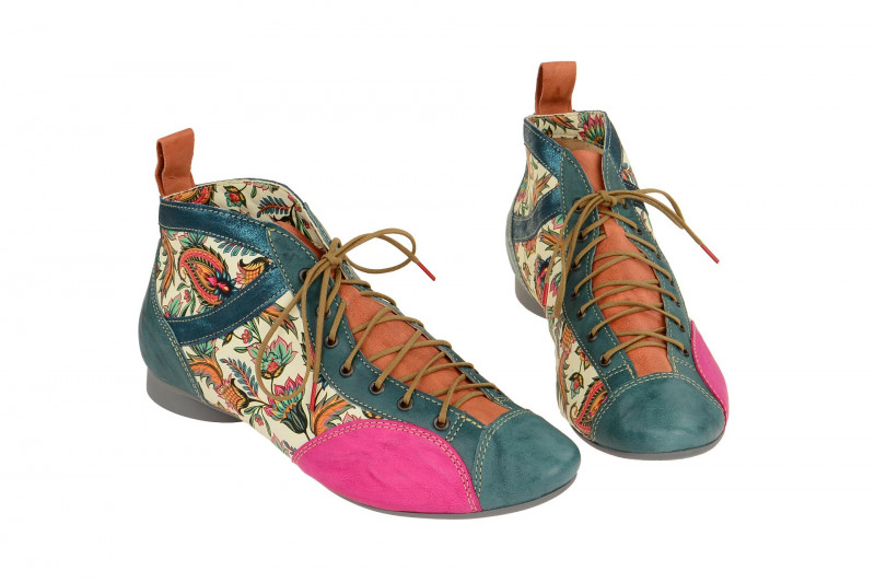Think Guad Stiefelette blau pink kombi