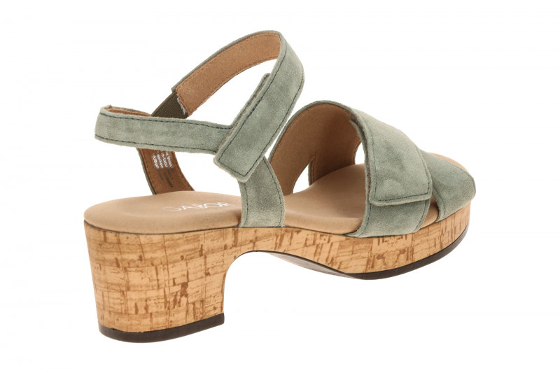 Gabor Plateau Sandalette grün Velour 82.072.44