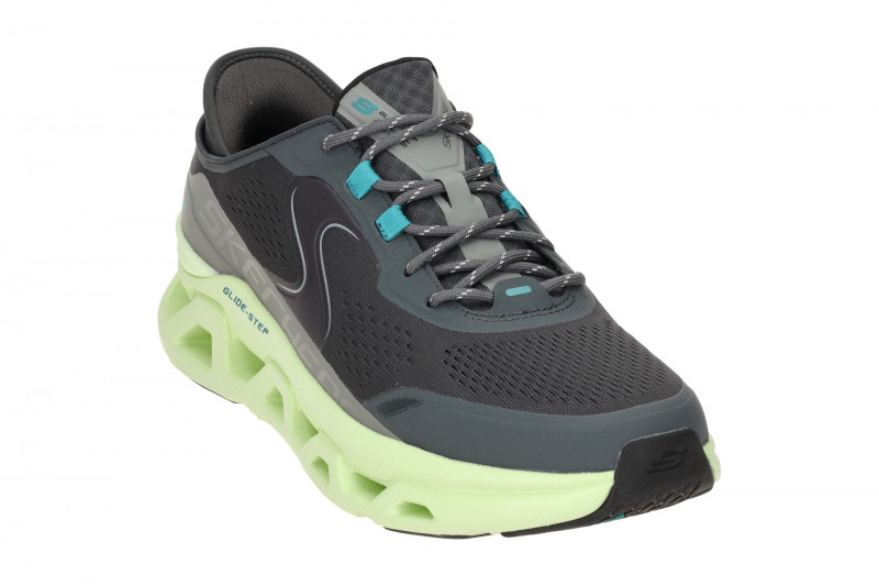 Skechers Glide Step Schuhe grau grün Herren Slip-Ins 232921