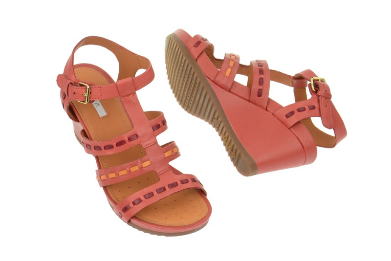 Geox Rorie Keil Sandale rot