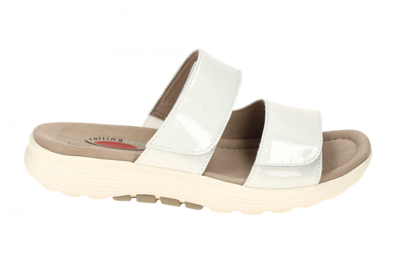 Gabor RollingSoft Pantolette weiß offwhite Lack 66.811.90