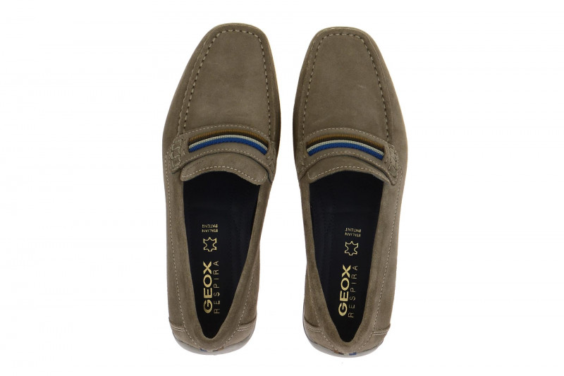 Geox Snake Mokassin Schuhe grau taupe U7207F