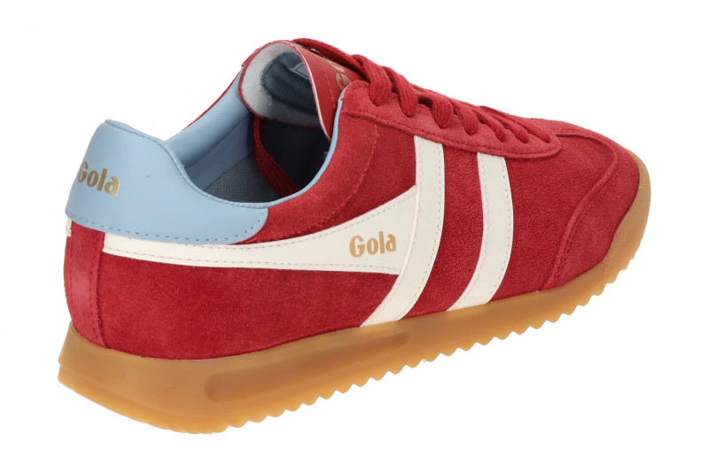 Gola Torpedo Damen Sneakers Schuhe rot weiß Velour CLB761