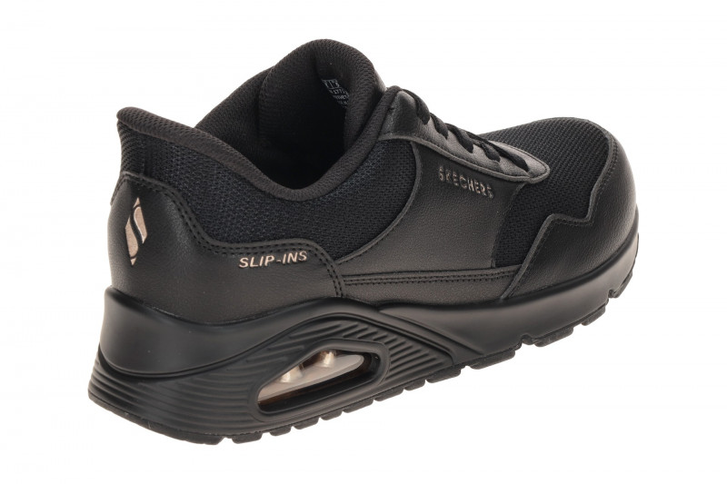 Skechers Uno Schuhe Slipper schwarz Damen Sneakers Slip Ins 177117