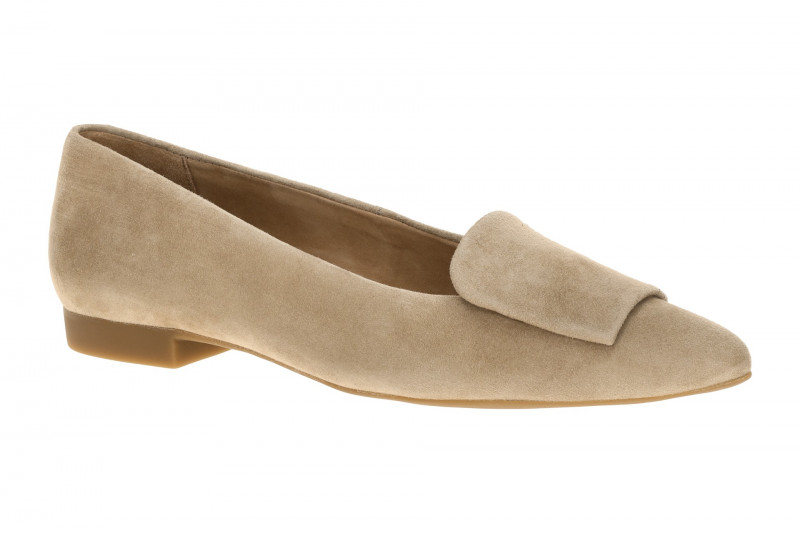 Paul Green Ballerinas taupe braun Leder-Kappe 3792