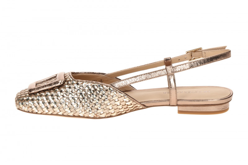 Peter Kaiser Sling Pumps taupe braun metallic Flecht 79481
