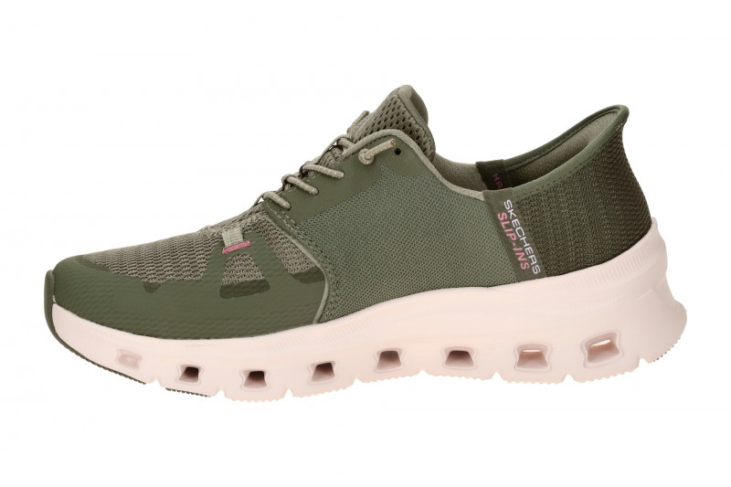Skechers Glide Step Schuhe grün olive Damen SLIP-INS 150420
