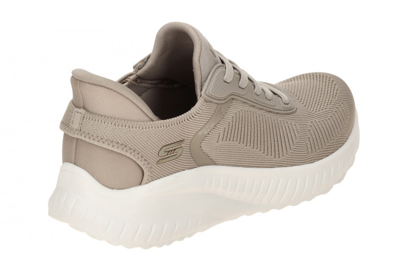 Skechers Bobs Squad Chaos Schuhe grau taupe SLIP-INS 117497