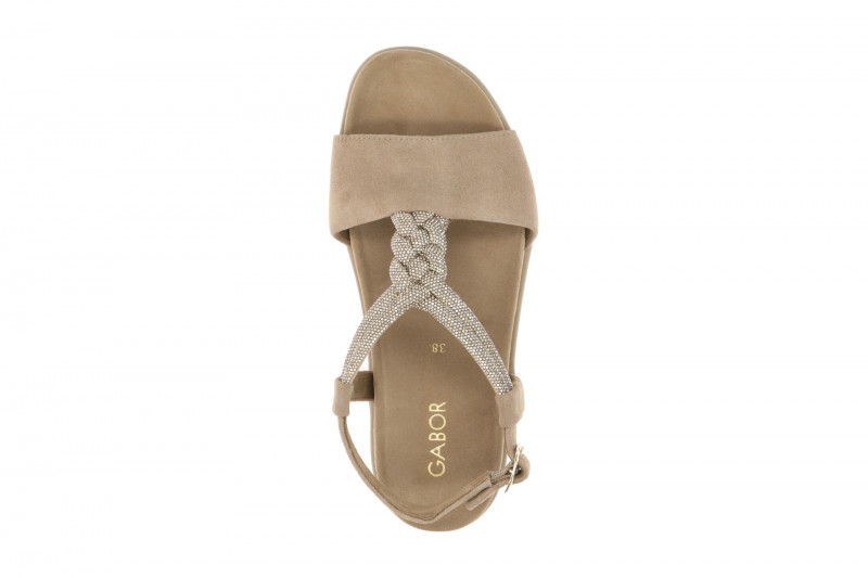 Gabor T-Steg Sandale beige gold Strass 84.601.14