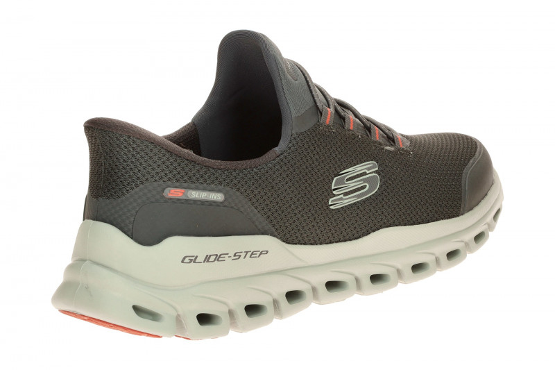 Skechers Glide Step Slipper Schuhe grau Herren SLIP-INS 233017