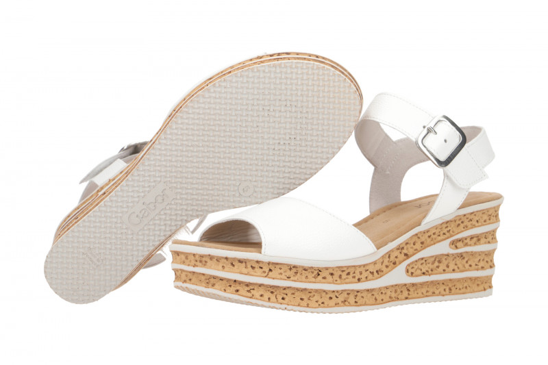 Gabor Plateau Sandale weiß Glattleder 84.651.21