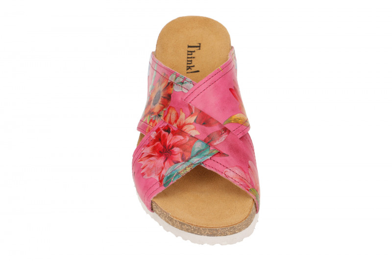 Think Koak Pantolette pink fuxia Flowers