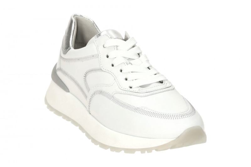 Gabor Schuhe Sneakers weiß silber Ziernaht 63.491.21